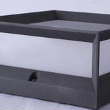 Modern Square Waterproof Outdoor Post Lights Black Aluminum Solar and Hardwired Fence Column Lighting