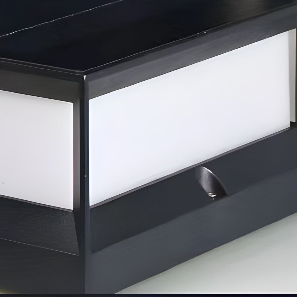 Modern Square Waterproof Outdoor Post Lights Black Aluminum Solar and Hardwired Fence Column Lighting