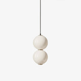Modern Stacked Double Globe Glass Pendant Light with Gold Finish and Integrated LED