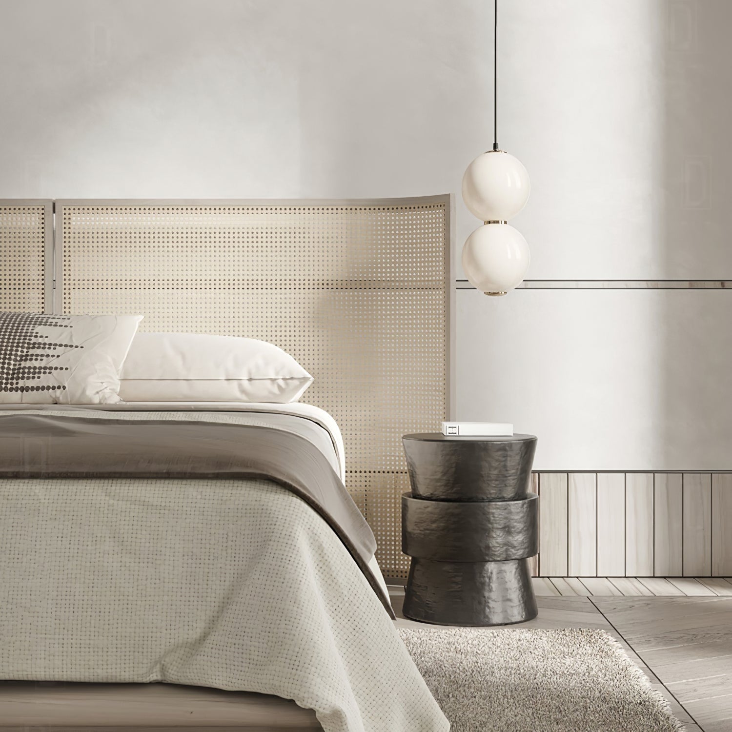 Modern Stacked Double Globe Glass Pendant Light with Gold Finish and Integrated LED