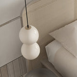 Modern Stacked Double Globe Glass Pendant Light with Gold Finish and Integrated LED