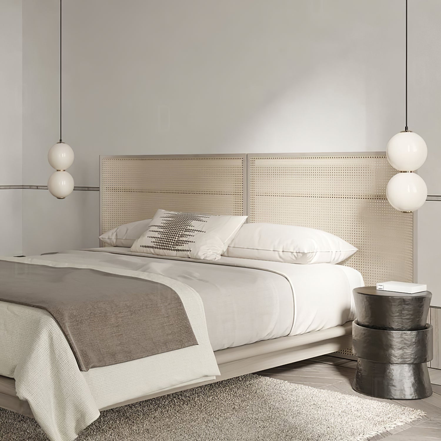 Modern Stacked Double Globe Glass Pendant Light with Gold Finish and Integrated LED