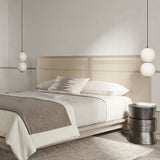 Modern Stacked Double Globe Glass Pendant Light with Gold Finish and Integrated LED