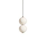 Modern Stacked Double Globe Glass Pendant Light with Gold Finish and Integrated LED