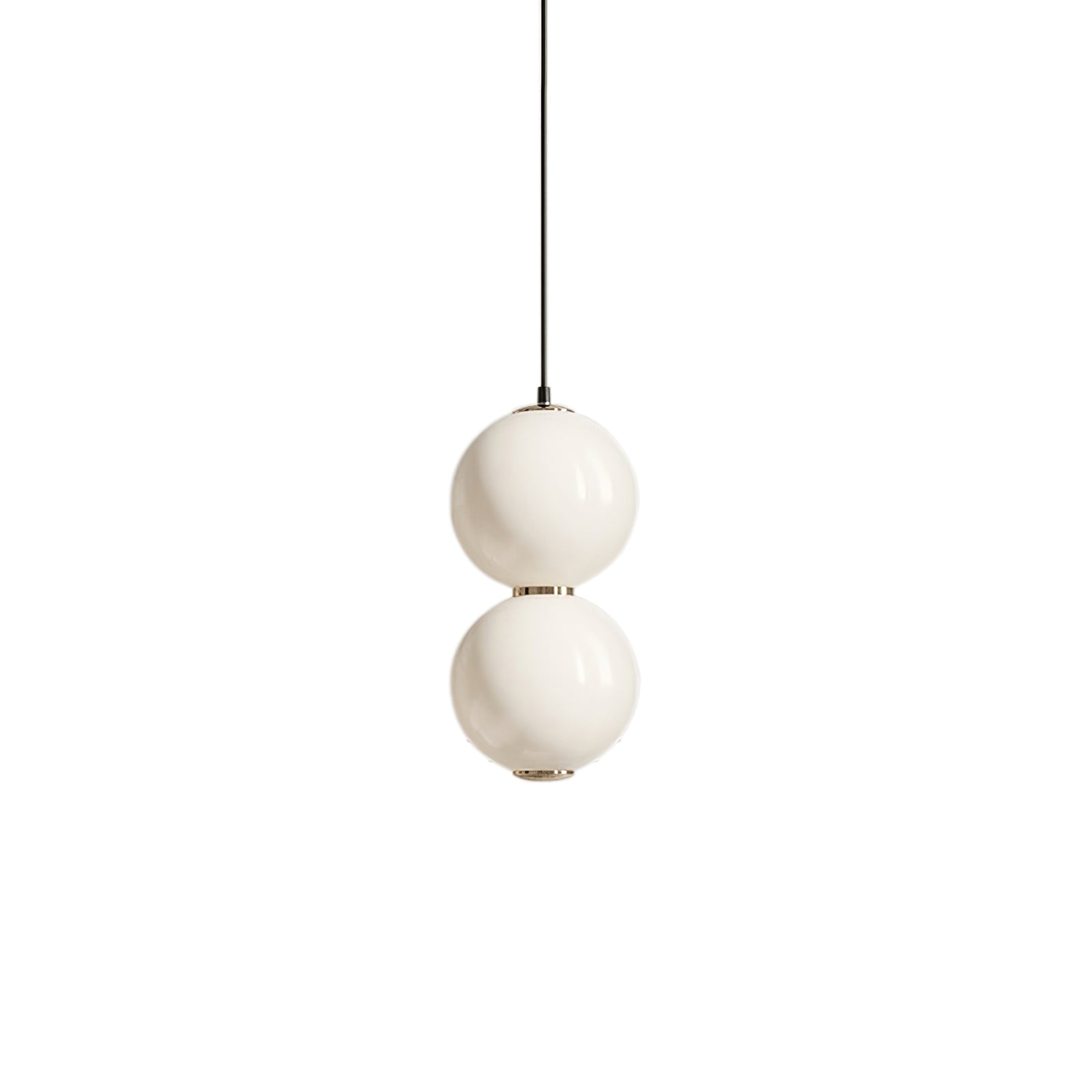 Modern Stacked Double Globe Glass Pendant Light with Gold Finish and Integrated LED