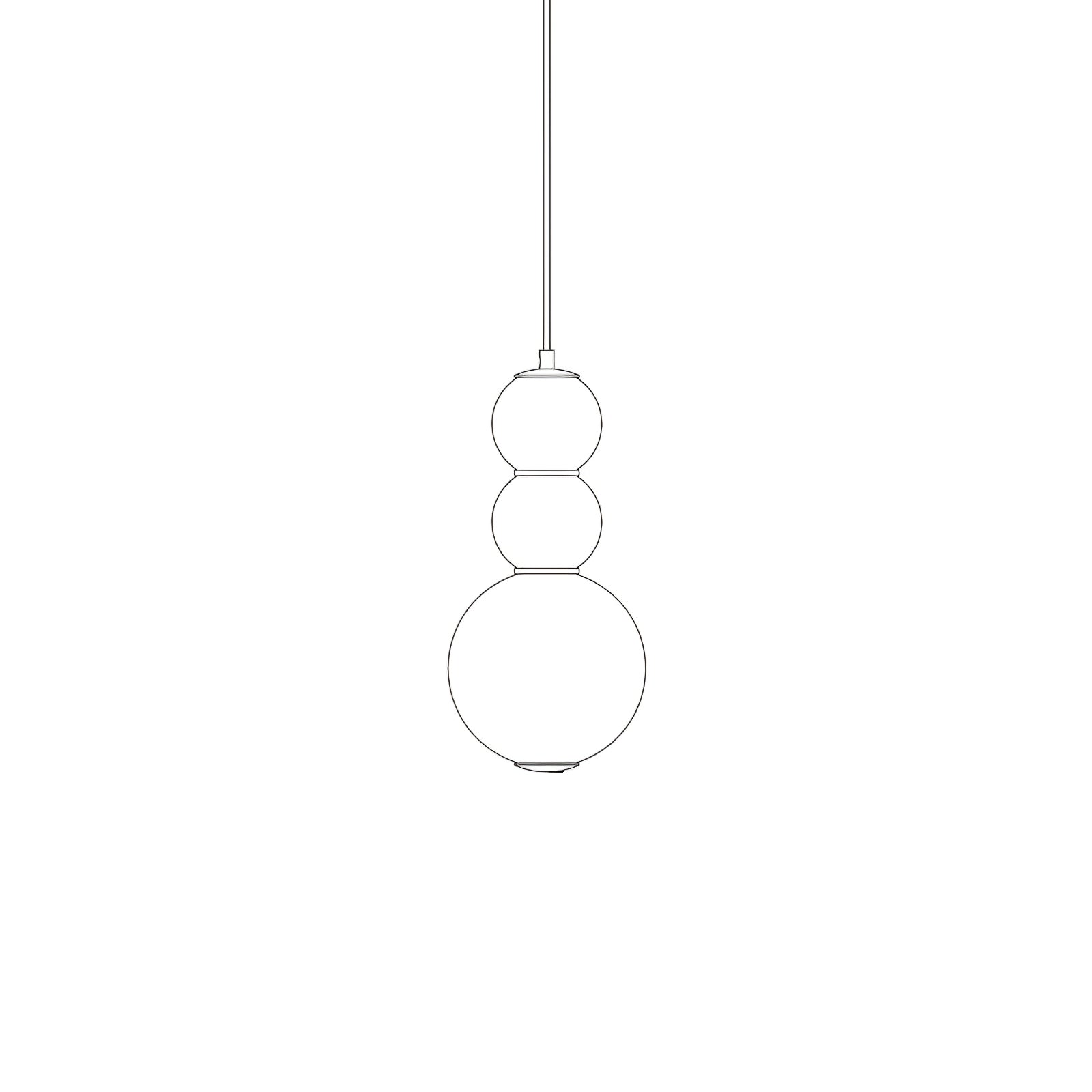 Modern Stacked Double Globe Glass Pendant Light with Gold Finish and Integrated LED
