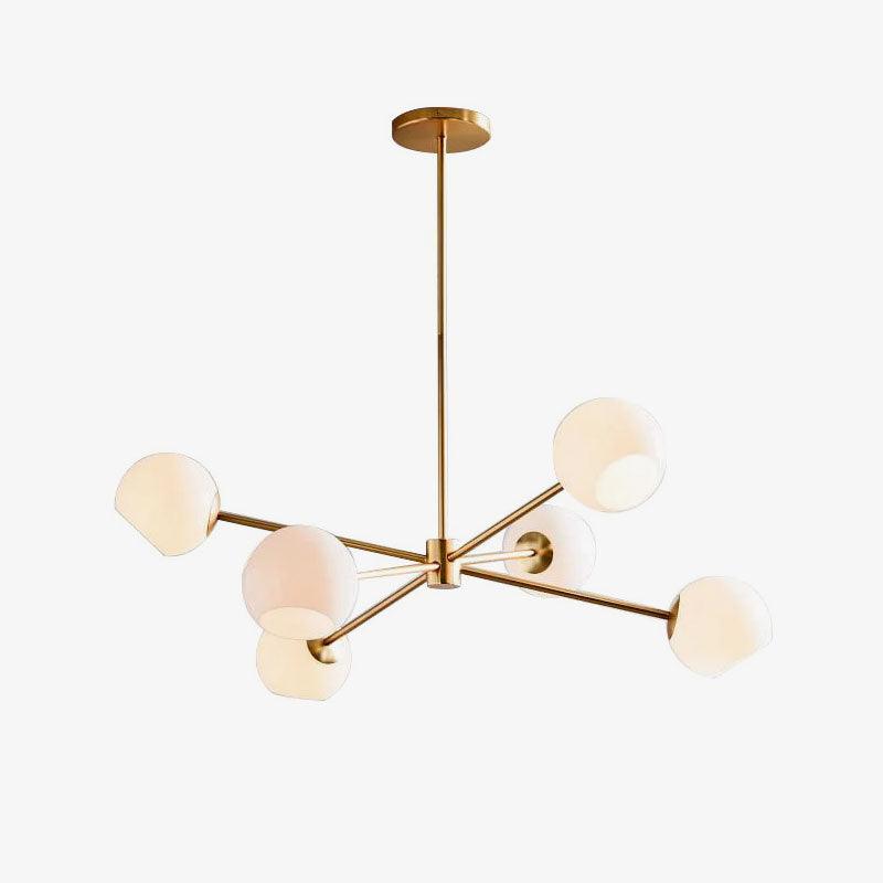 Modern Staggered Glass Orb Chandelier 6 Light Globe Candelabrum Ceiling Light