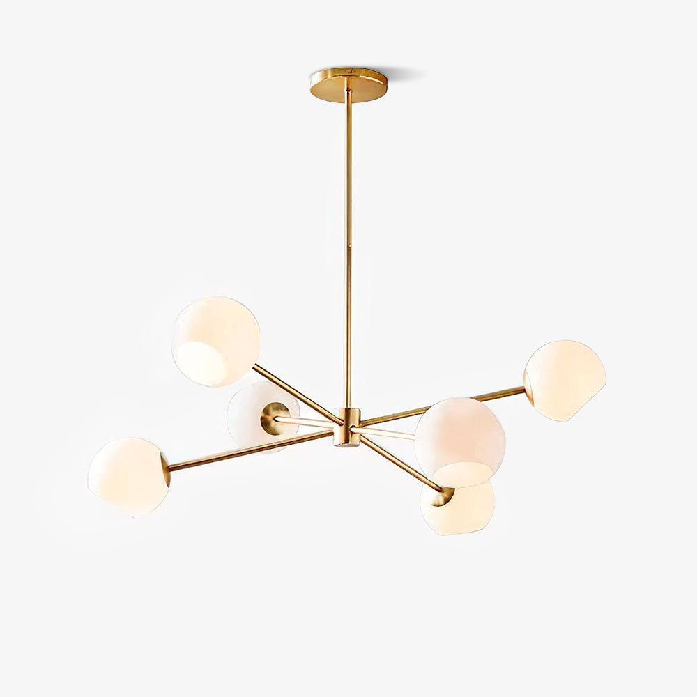 Modern Staggered Glass Orb Chandelier 6 Light Globe Candelabrum Ceiling Light