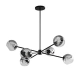 Modern Staggered Glass Orb Chandelier 6 Light Globe Candelabrum Ceiling Light