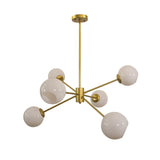 Modern Staggered Glass Orb Chandelier 6 Light Globe Candelabrum Ceiling Light