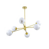 Modern Staggered Glass Orb Chandelier 6 Light Globe Candelabrum Ceiling Light