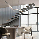 Modern Stainless Steel Fragment Pendant Lamp with Wavy Acrylic Cone Shade for Contemporary Interiors