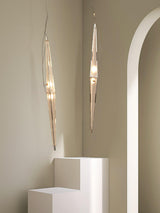 Modern Stainless Steel Fragment Pendant Lamp with Wavy Acrylic Cone Shade for Contemporary Interiors