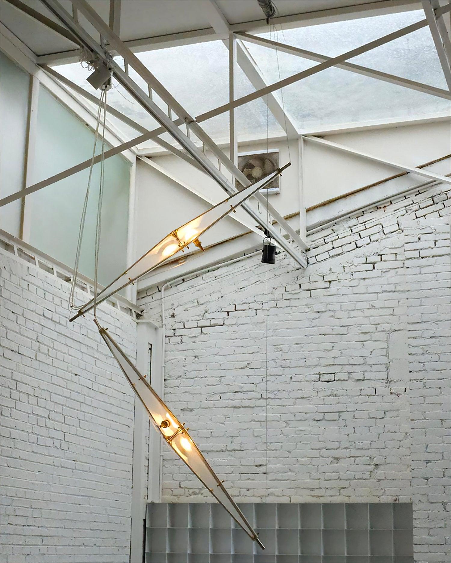 Modern Stainless Steel Fragment Pendant Lamp with Wavy Acrylic Cone Shade for Contemporary Interiors