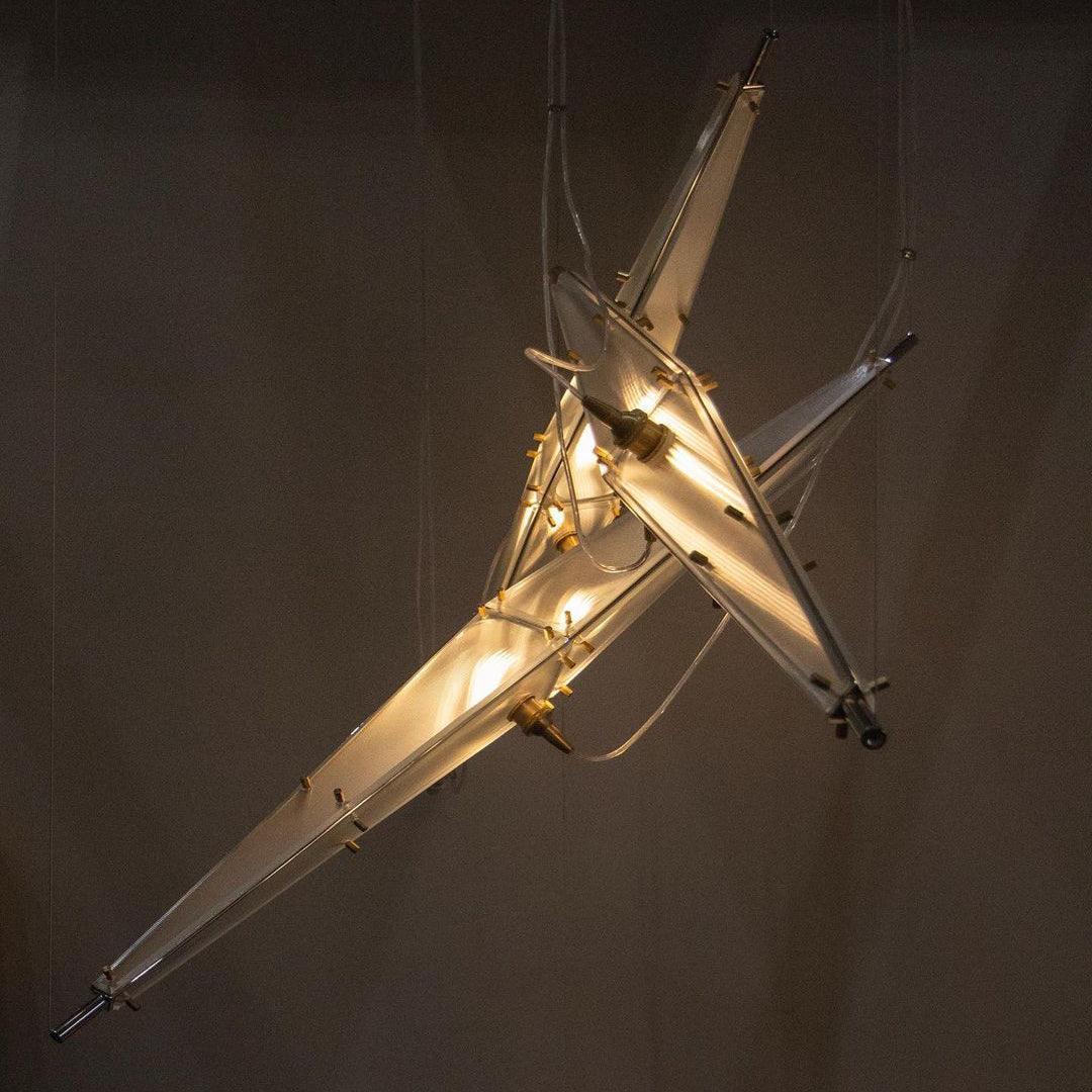 Modern Stainless Steel Fragment Pendant Lamp with Wavy Acrylic Cone Shade for Contemporary Interiors