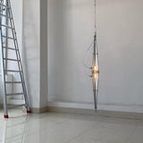 Modern Stainless Steel Fragment Pendant Lamp with Wavy Acrylic Cone Shade for Contemporary Interiors