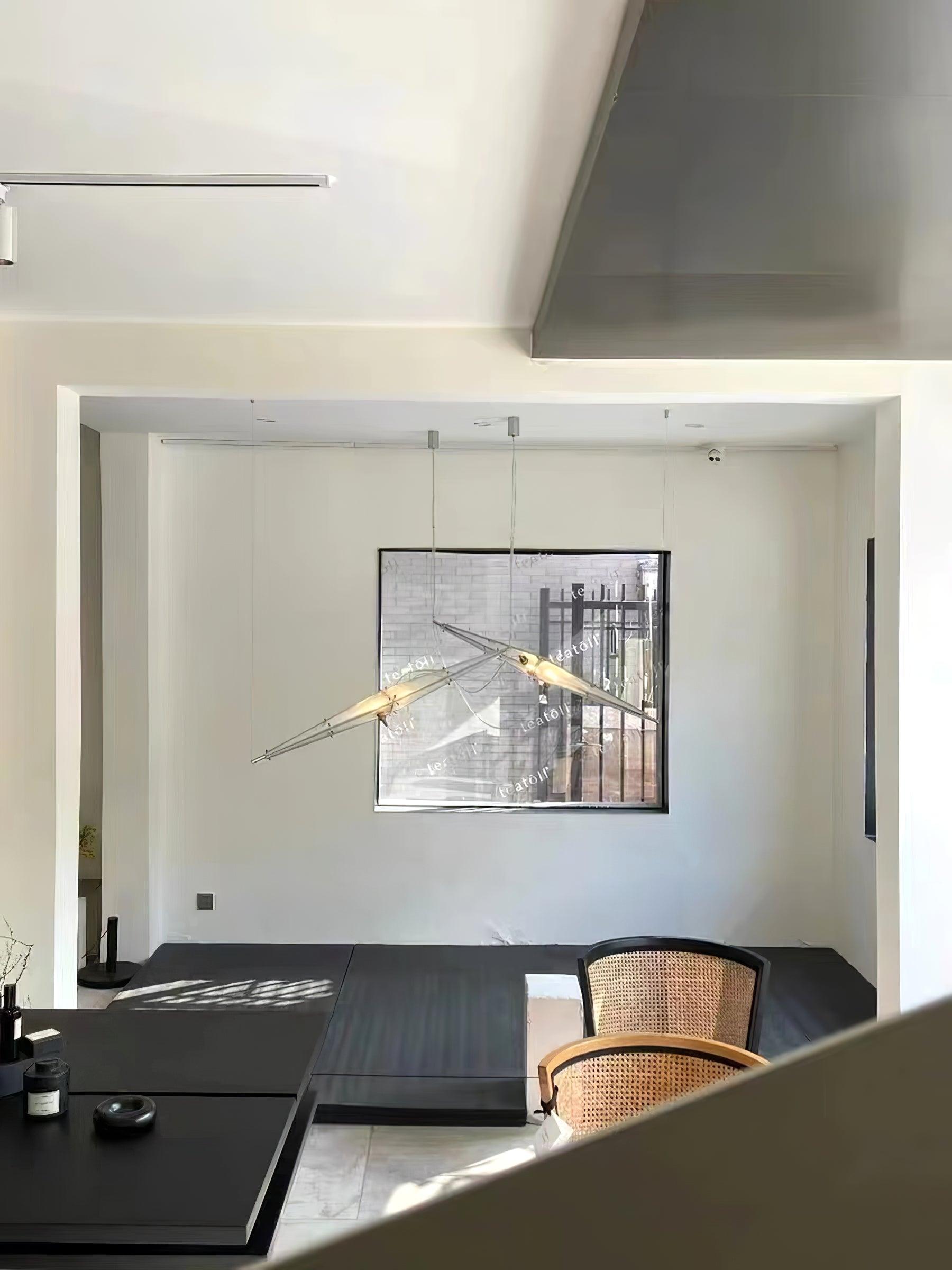 Modern Stainless Steel Fragment Pendant Lamp with Wavy Acrylic Cone Shade for Contemporary Interiors