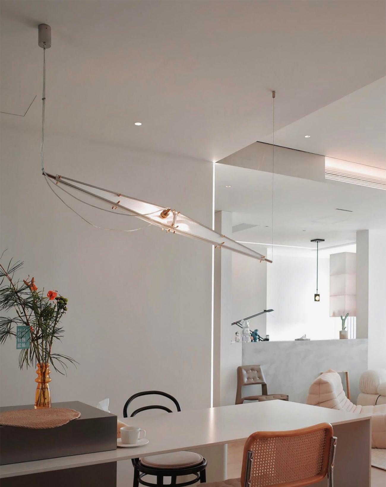 Modern Stainless Steel Fragment Pendant Lamp with Wavy Acrylic Cone Shade for Contemporary Interiors