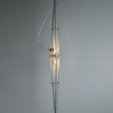 Modern Stainless Steel Fragment Pendant Lamp with Wavy Acrylic Cone Shade for Contemporary Interiors