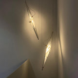 Modern Stainless Steel Fragment Pendant Lamp with Wavy Acrylic Cone Shade for Contemporary Interiors