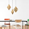 Modern Stainless Steel Geometric Polyhedral Pendant Light Hollow Art Deco Chandelier for Living Room