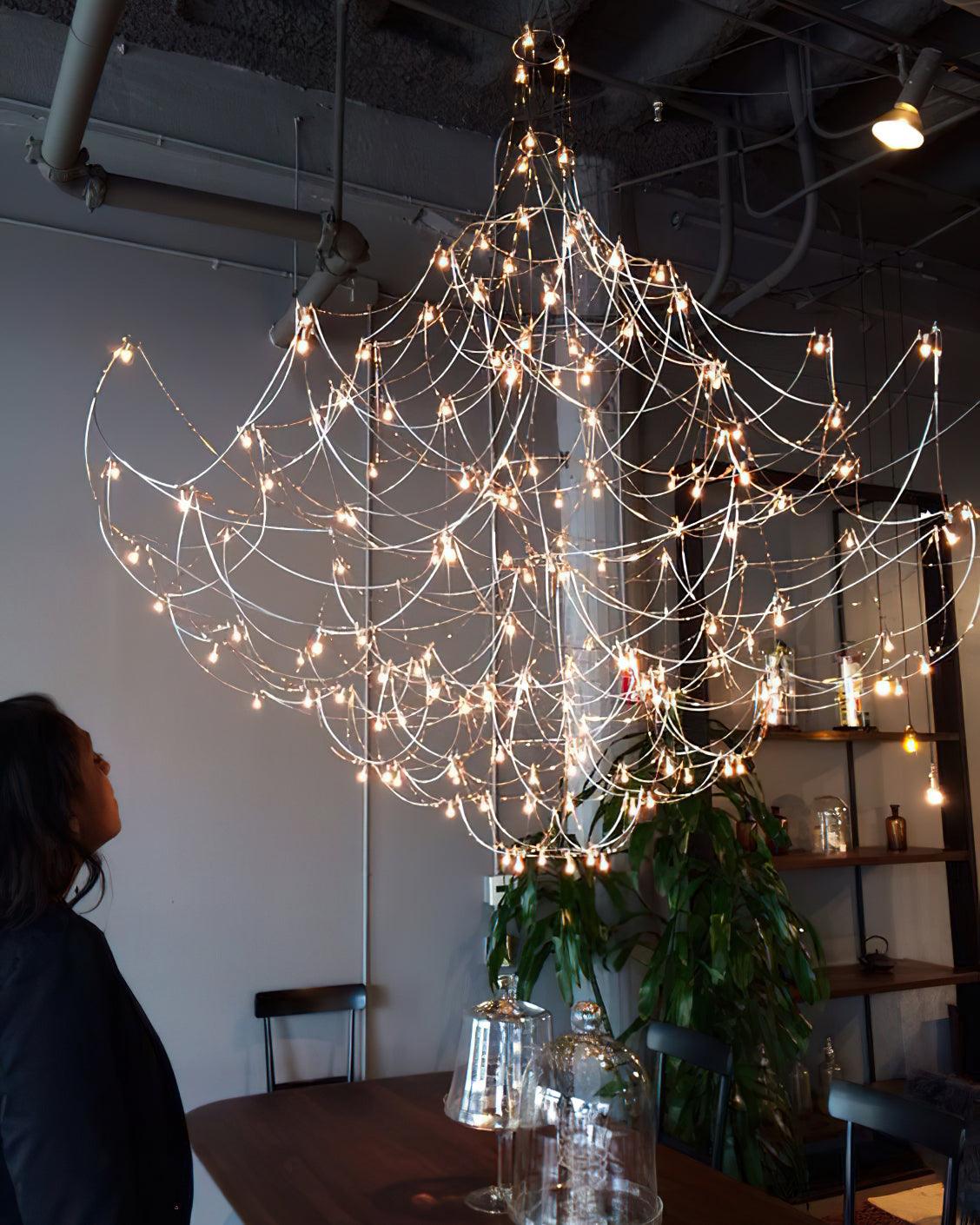 Modern Stainless Steel LED Electrolier Chandelier with Chrome Finish