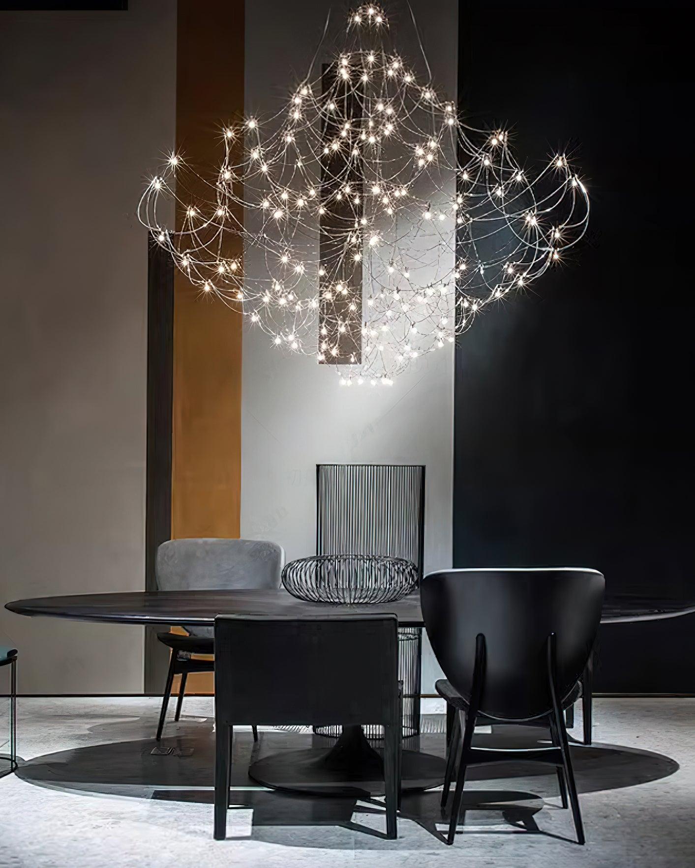 Modern Stainless Steel LED Electrolier Chandelier with Chrome Finish