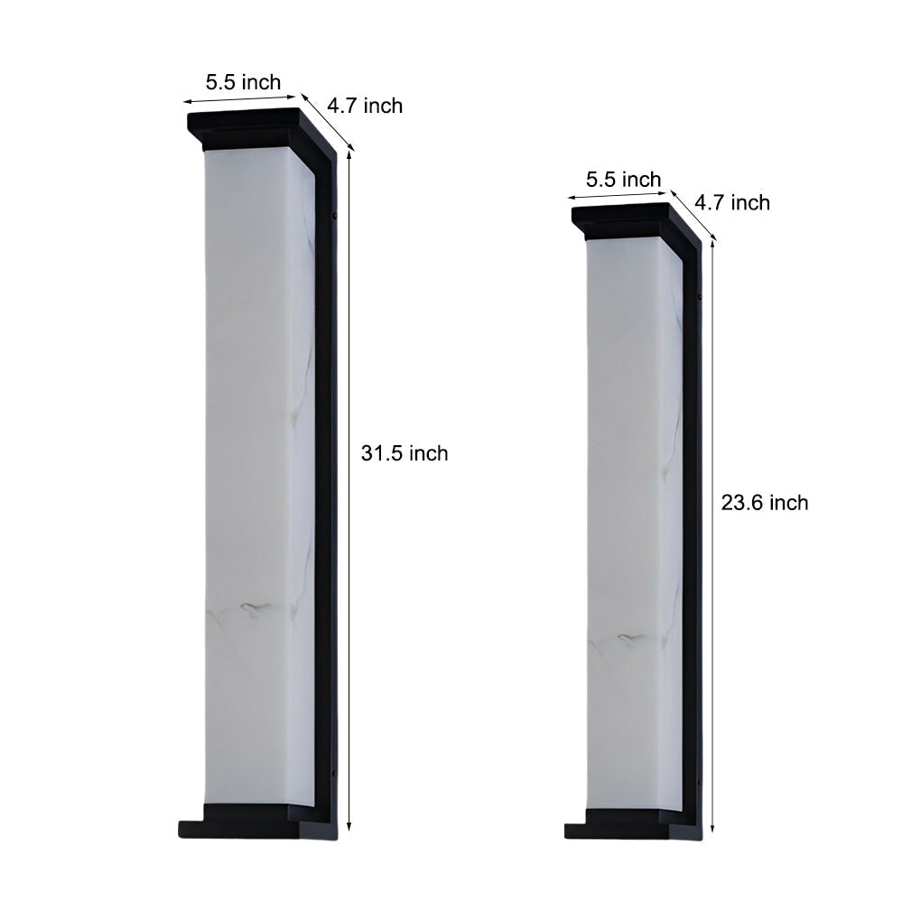 Modern Stainless Steel LED Outdoor Wall Light Waterproof Exterior Sconce in Black Finish