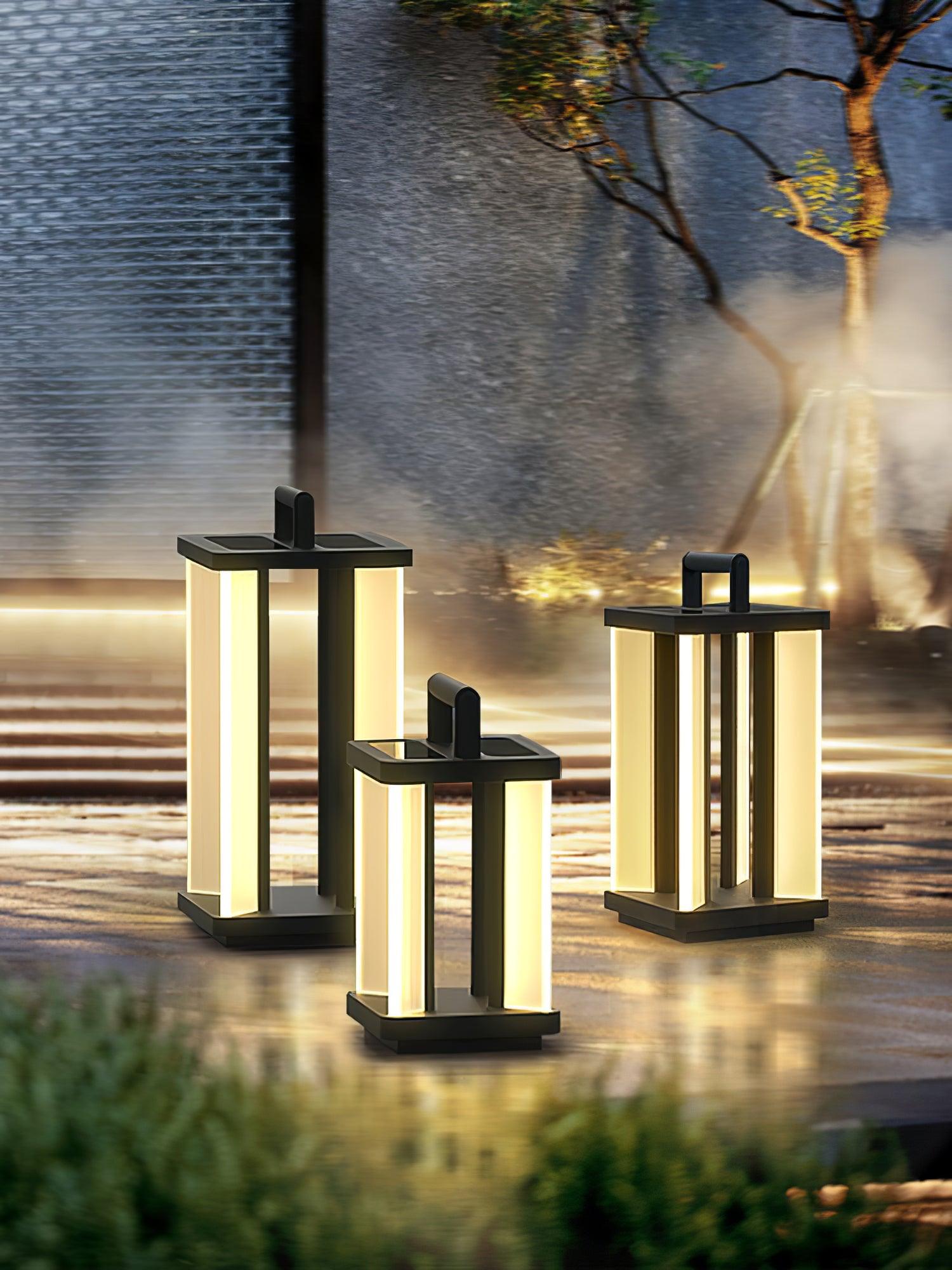 Modern Stainless Steel LED Solar Path Light for Exterior Garden and Walkways