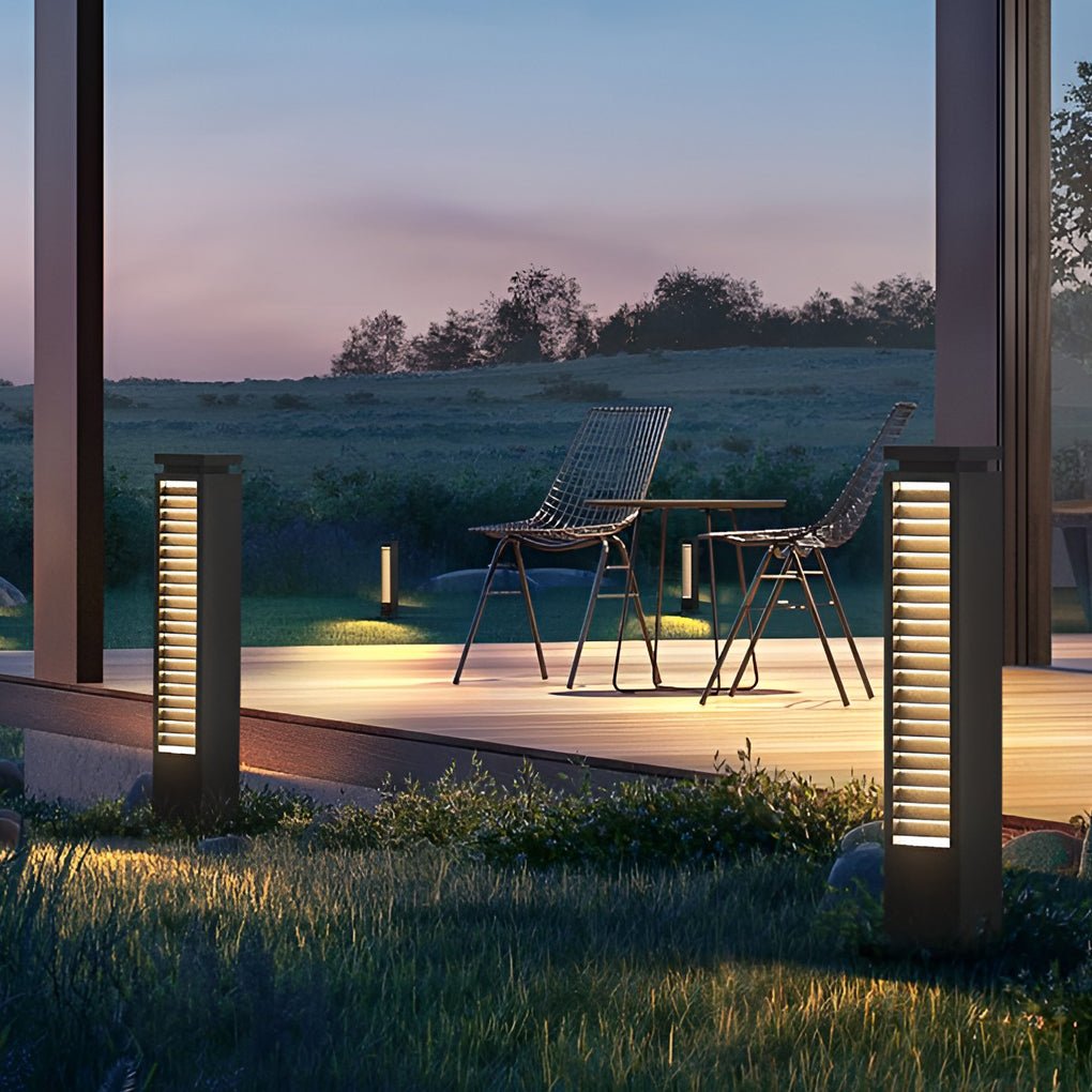 Modern Stainless Steel Outdoor LED Path Lights Waterproof Post Lanterns for Garden and Patio