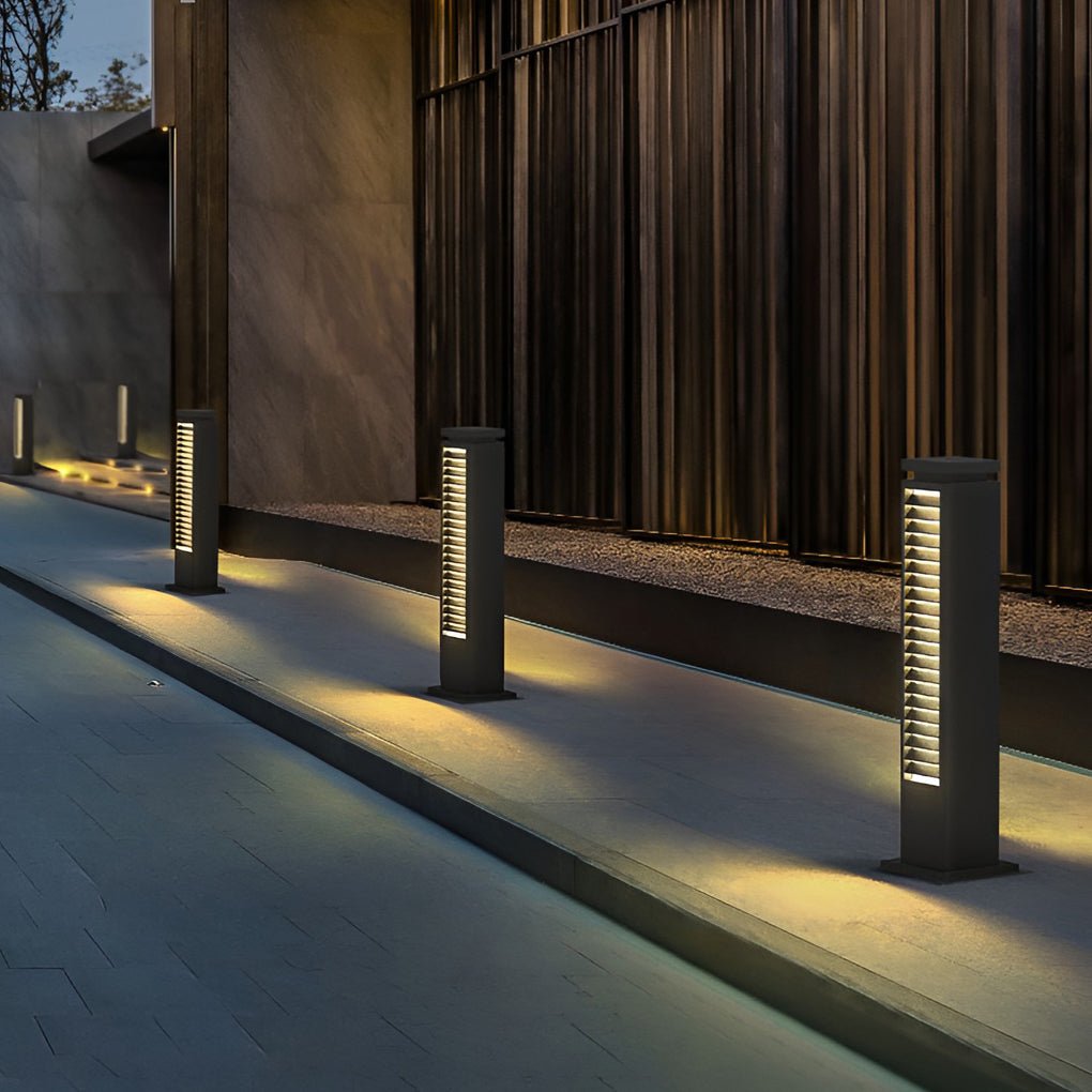 Modern Stainless Steel Outdoor LED Path Lights Waterproof Post Lanterns for Garden and Patio
