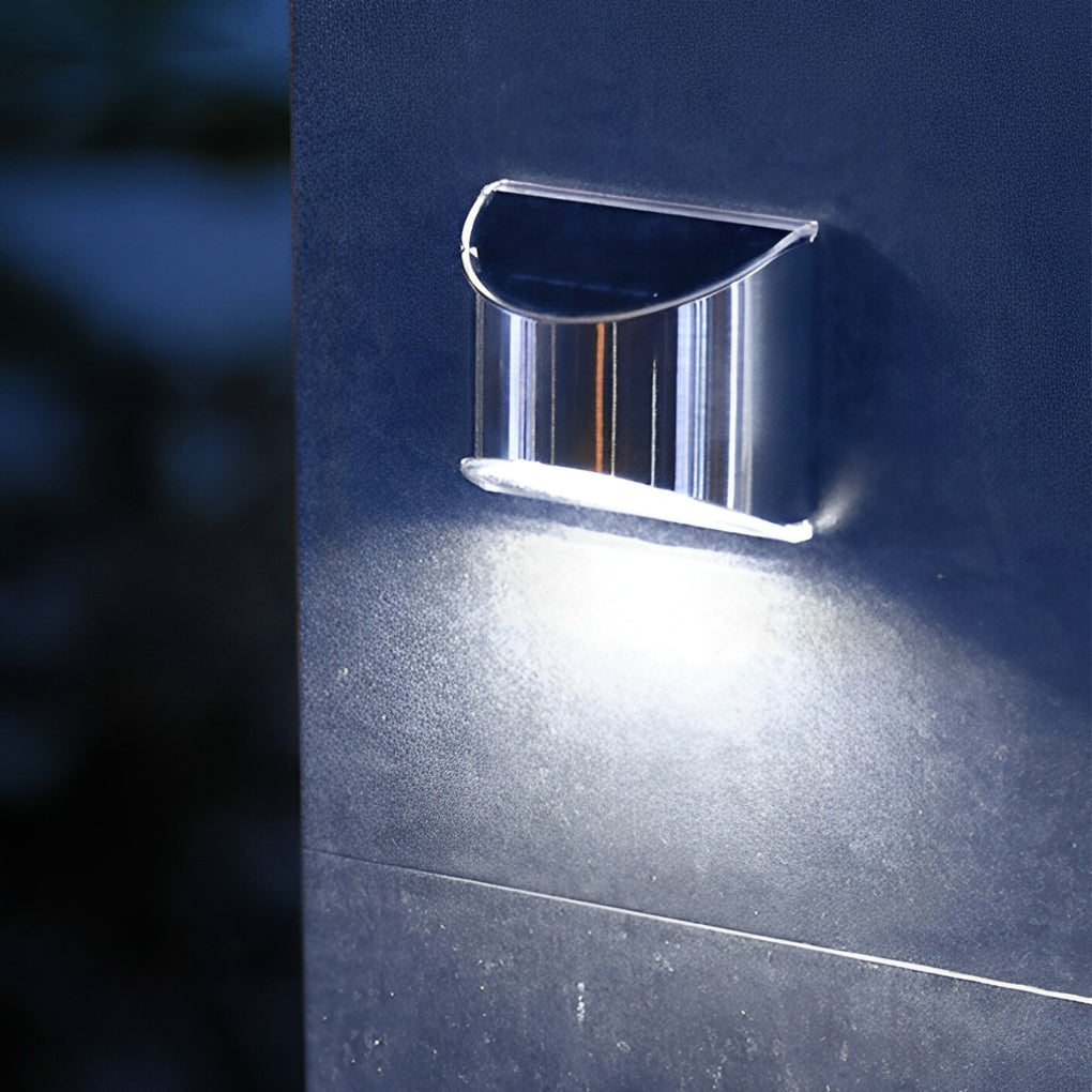Modern Stainless Steel Outdoor Solar Wall Light Waterproof LED Sconce for Garden and Patio