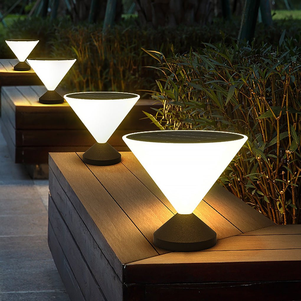Modern Stainless Steel Solar Powered Post Light for Outdoor Landscape and Garden Pathway Lighting