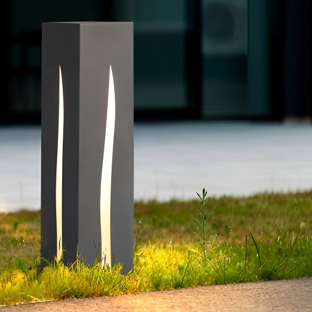 Modern Stainless Steel Square Outdoor Garden Post Lantern Waterproof Pathway Landscape Lighting