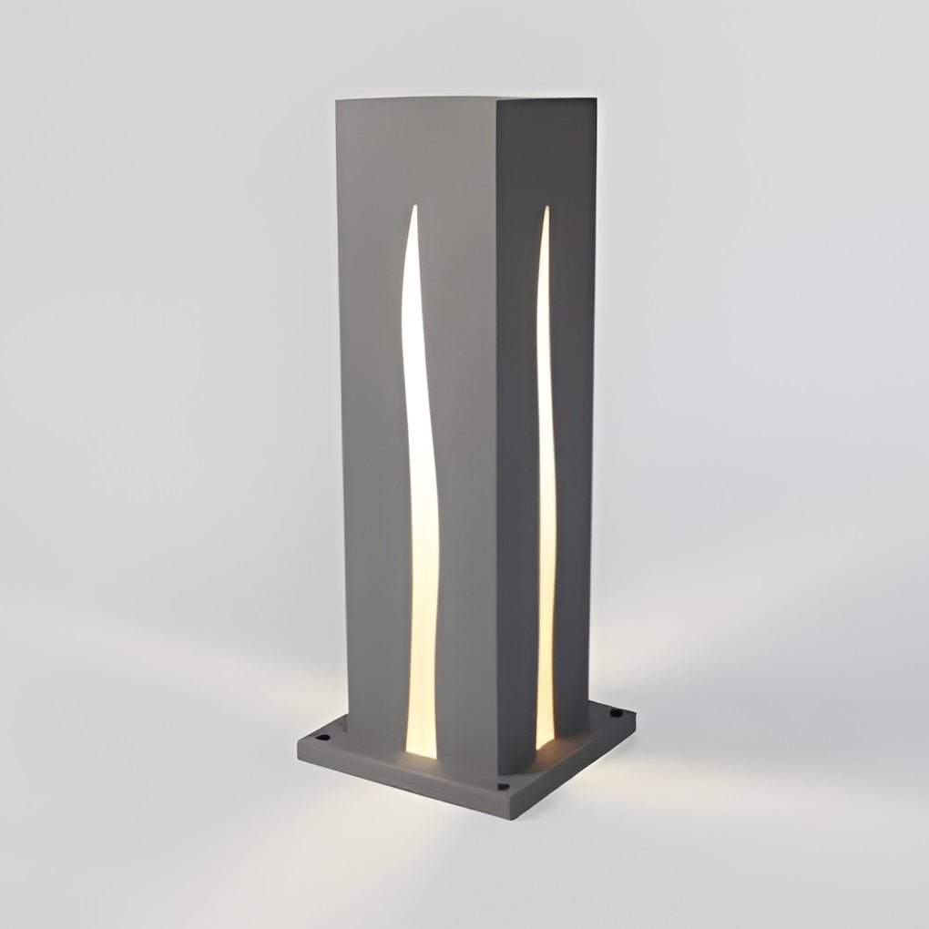 Modern Stainless Steel Square Outdoor Garden Post Lantern Waterproof Pathway Landscape Lighting