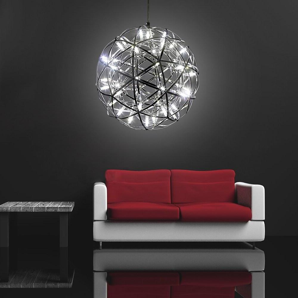 Modern Stainless Steel Woven Sphere Pendant Light 12 Inch LED Orb Hanging Ceiling Fixture