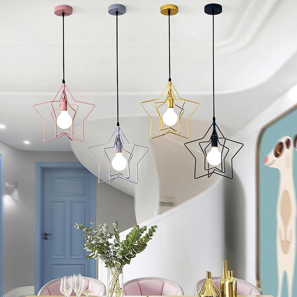 Modern Star Shaped LED Pendant Light Creative Hanging Ceiling Lamp for Dining Room Kitchen Island