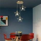 Modern Star Shaped Metal Pendant Lighting Geometric Celestial Chandelier for Dining Room and Bedroom