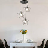 Modern Star Shaped Metal Pendant Lighting Geometric Celestial Chandelier for Dining Room and Bedroom