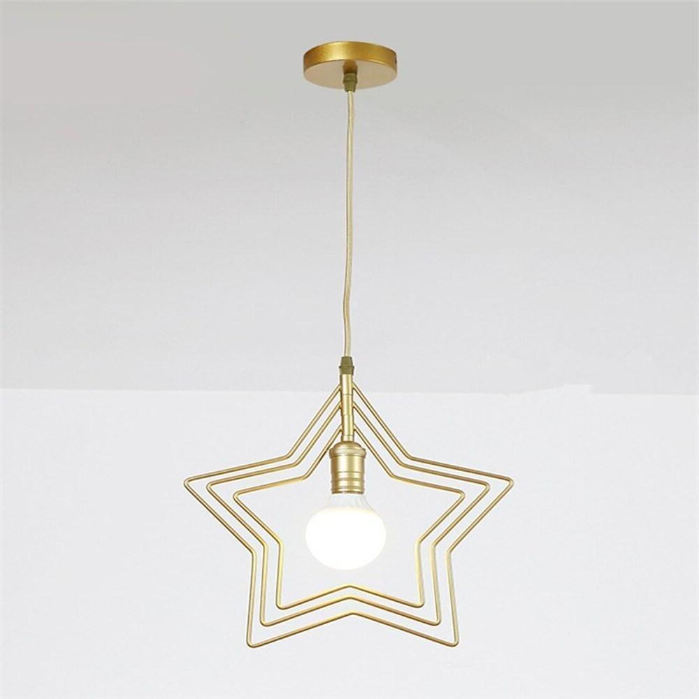 Modern Star Shaped Metal Pendant Lighting Geometric Celestial Chandelier for Dining Room and Bedroom