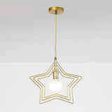 Modern Star Shaped Metal Pendant Lighting Geometric Celestial Chandelier for Dining Room and Bedroom