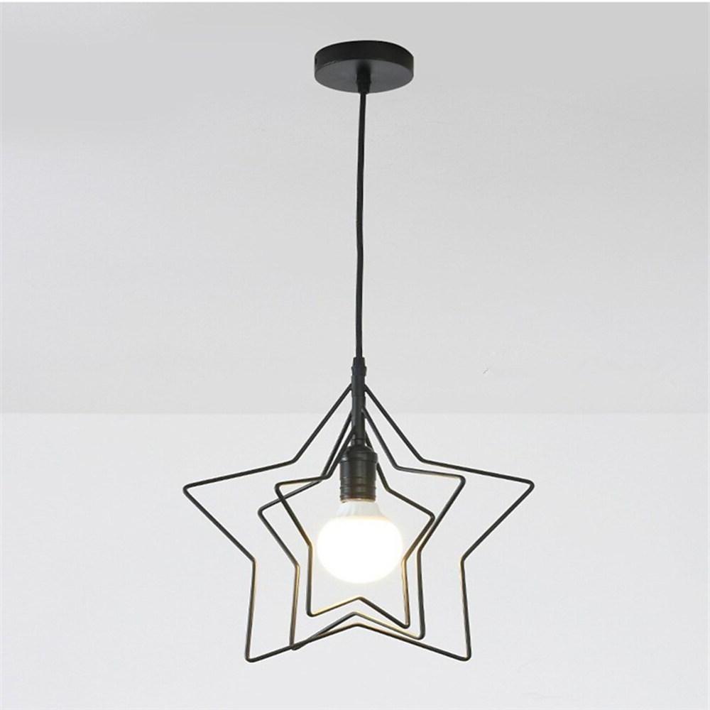 Modern Star Shaped Metal Pendant Lighting Geometric Celestial Chandelier for Dining Room and Bedroom