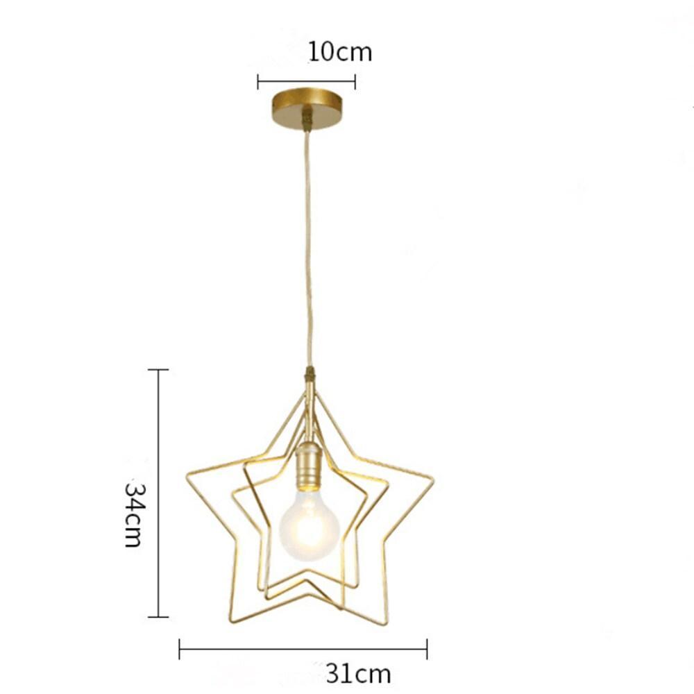 Modern Star Shaped Metal Pendant Lighting Geometric Celestial Chandelier for Dining Room and Bedroom