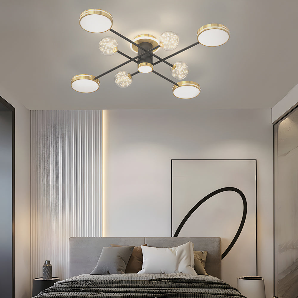 Modern Starry Flower LED Ceiling Chandelier with Three Step Color Dimming