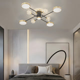Modern Starry Flower LED Ceiling Chandelier with Three Step Color Dimming