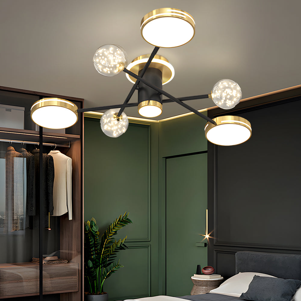 Modern Starry Flower LED Ceiling Chandelier with Three Step Color Dimming