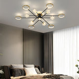 Modern Starry Flower LED Ceiling Chandelier with Three Step Color Dimming