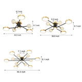 Modern Starry Flower LED Ceiling Chandelier with Three Step Color Dimming