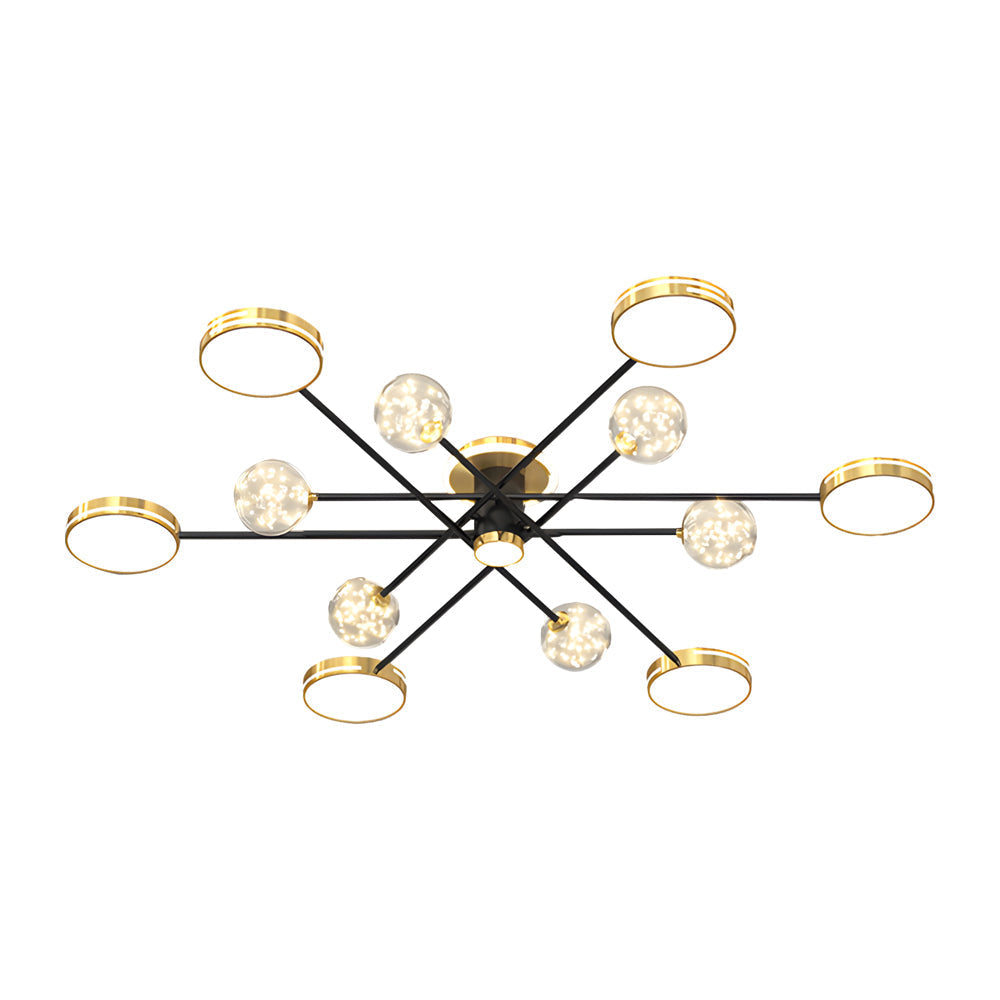 Modern Starry Flower LED Ceiling Chandelier with Three Step Color Dimming