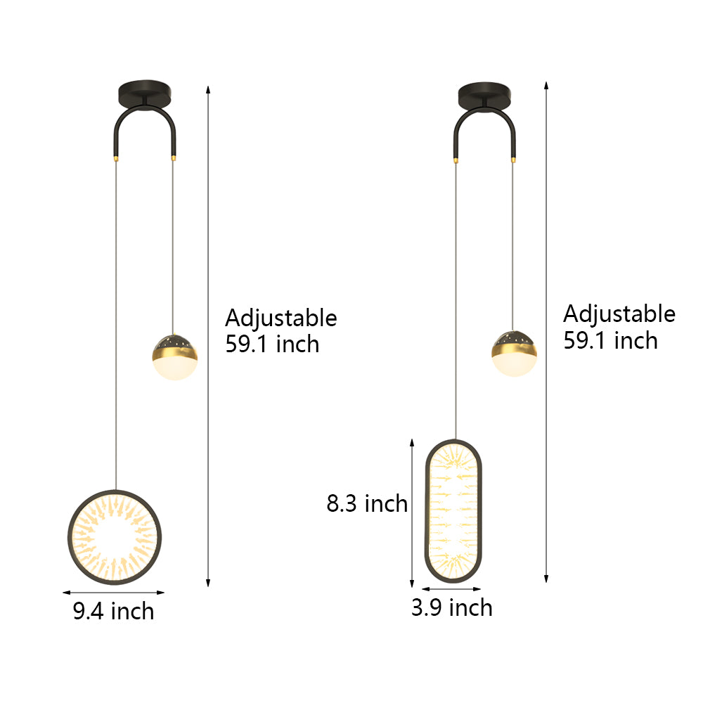 Modern Starry Projection LED Pendant Light Nordic 3 Step Dimming Hanging Ceiling Lamp for Bedroom Bar